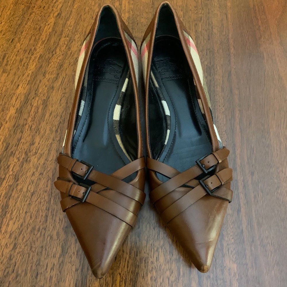 Burberry logo plaid loafers